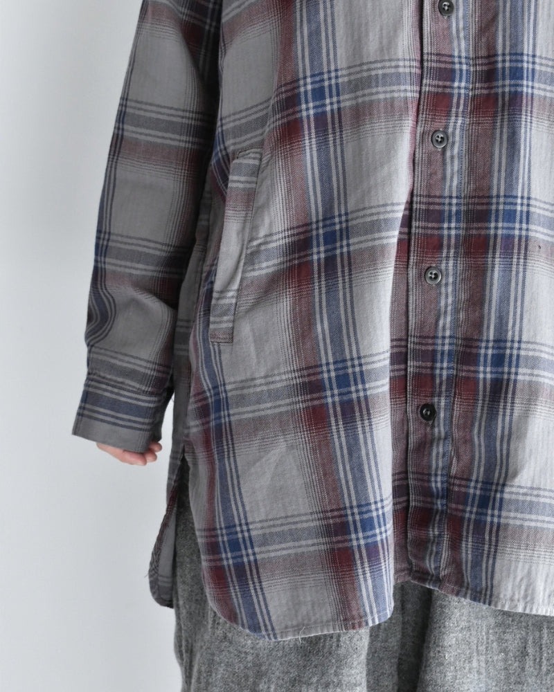 STAND COLLAR SHIRT Blue