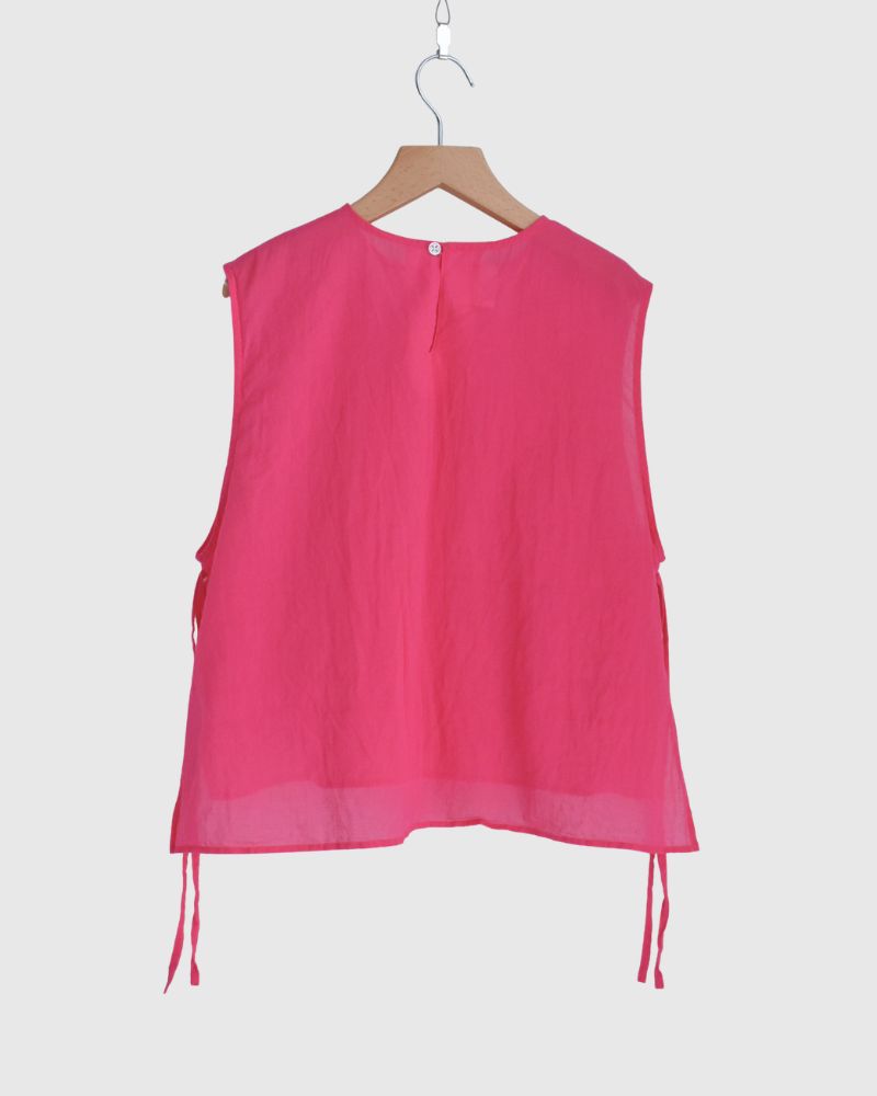 ボイル スリーブレスタックブラウス Pink