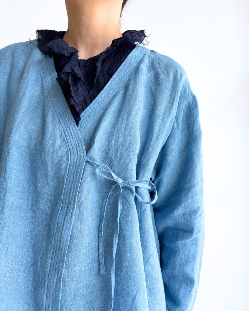 インディゴリネン カシュクールシャツ LightBlue