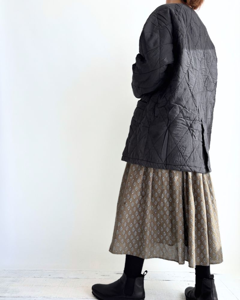 FRONT BUTTON SHORT COAT Black