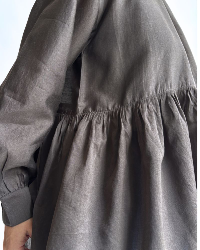 RAHASTHAN TUCK GATHERED PULLOVER Gray