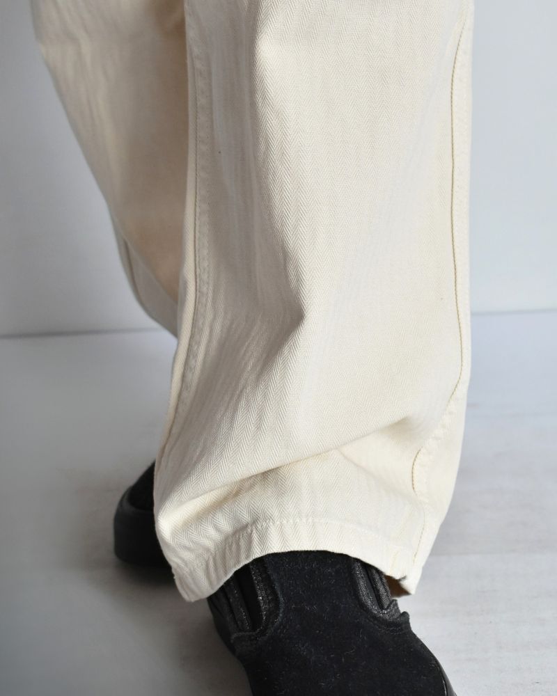【sale】HERRINGBONE GARMENT DYE PT Ivory