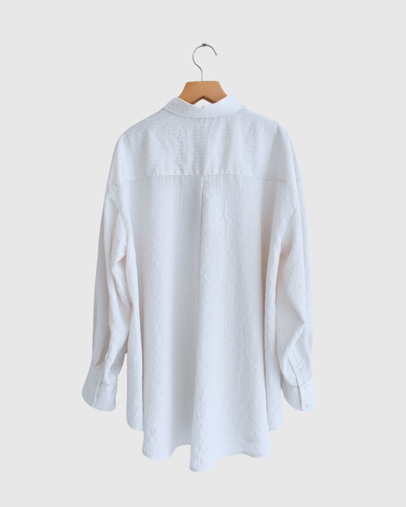 シアーストライプシャツ 'TESSA' OffWhite