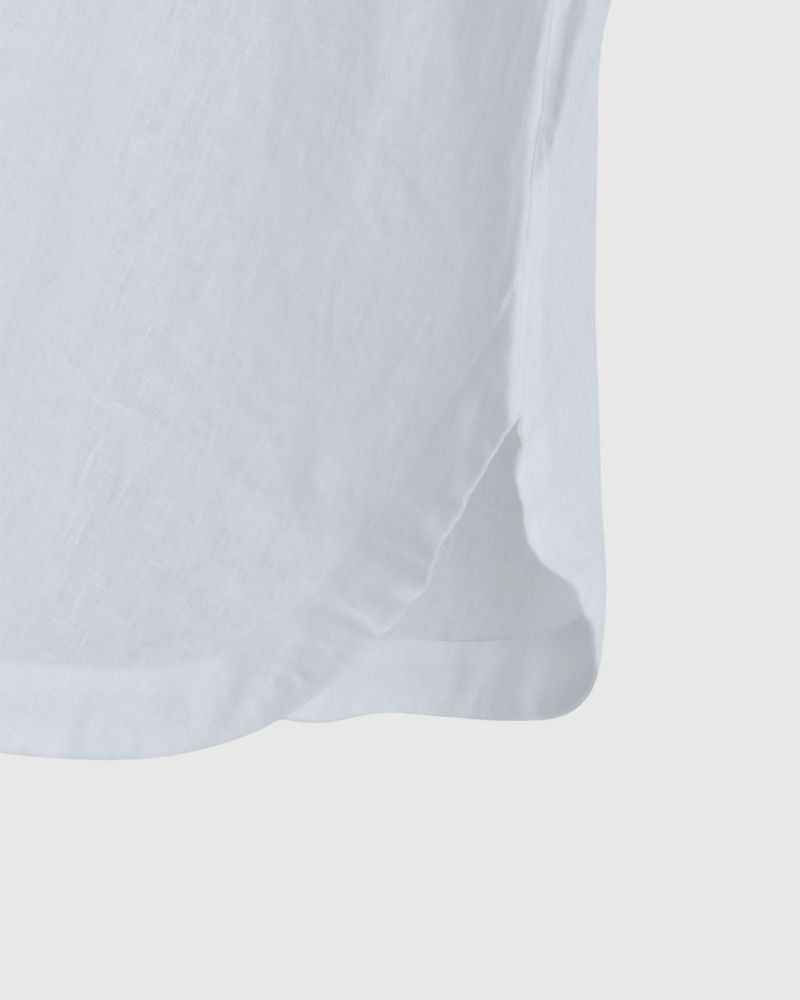 リネンタックシャツドレス White