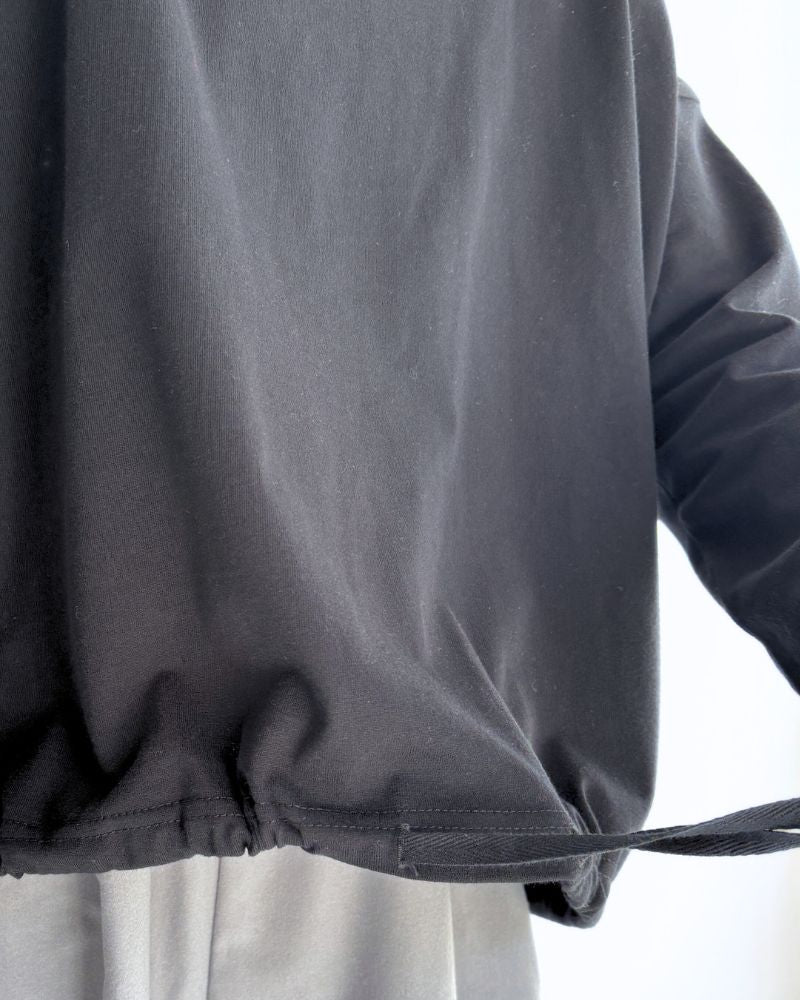 ドローストリング フーディプルオーバー Black