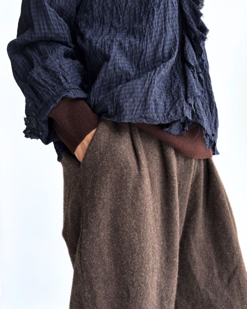 ウールタックパンツ Brown