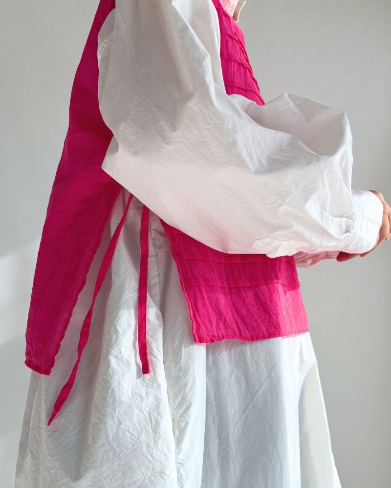 ボイル スリーブレスタックブラウス Pink