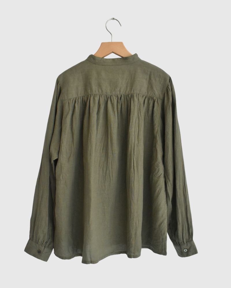 フレンチリネン シャツ Khaki