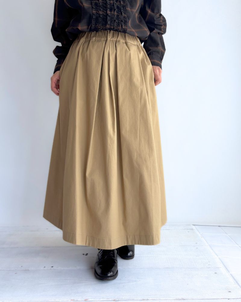 DOLLY-TWILL タックスカート Beige