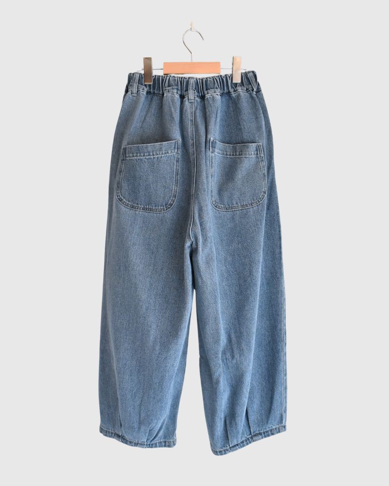 裾デザインコクーンシルエットデニム 'SAFY' LightIndigo