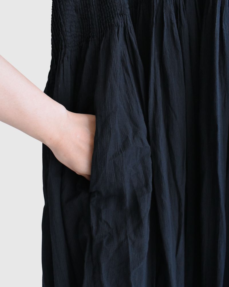 CREW-NECK F/SL DRESS WITH PINTUCK Marine