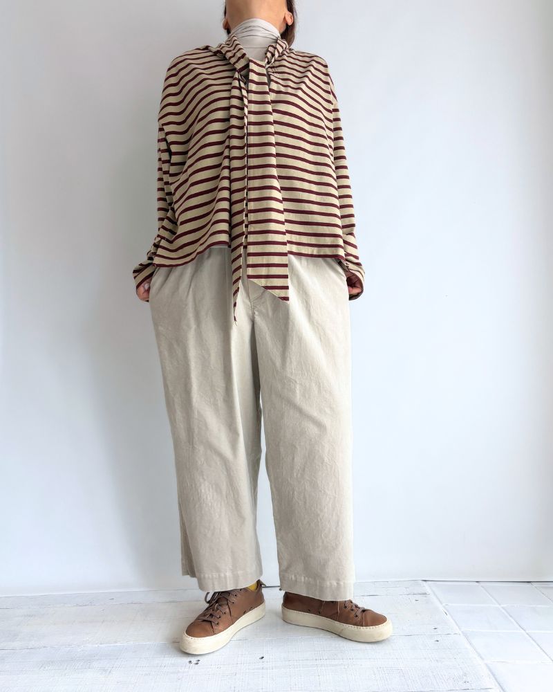 taco cotton ボーダータイ Beige/Bordeaux