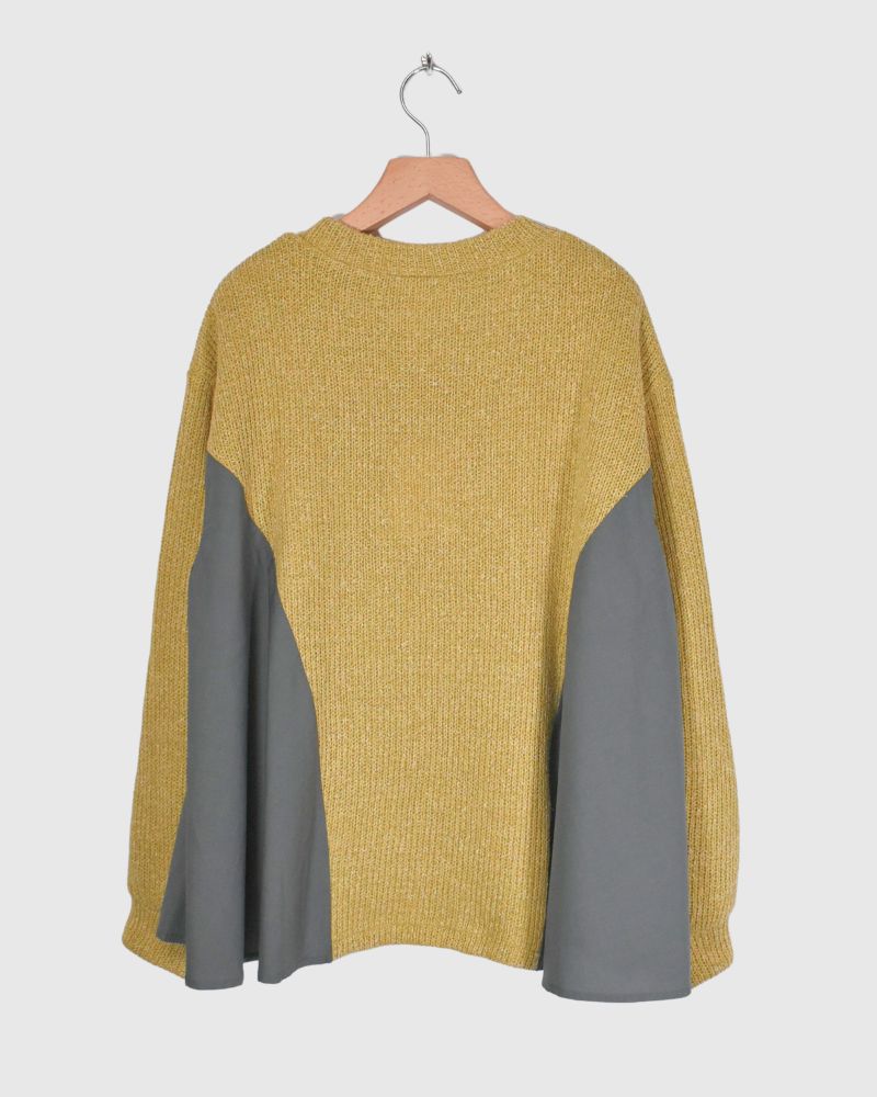 KNIT COMBI TOPS 'ORIAN' Yellow