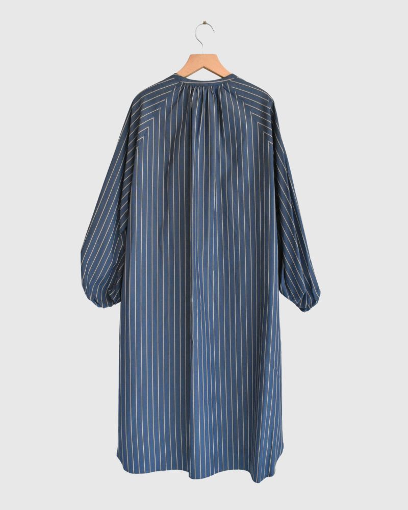 バルーンスリーブ ミディワンピース NavyStripe