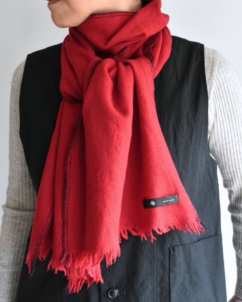 WOOL STOLE 32x188cm Red/Navy