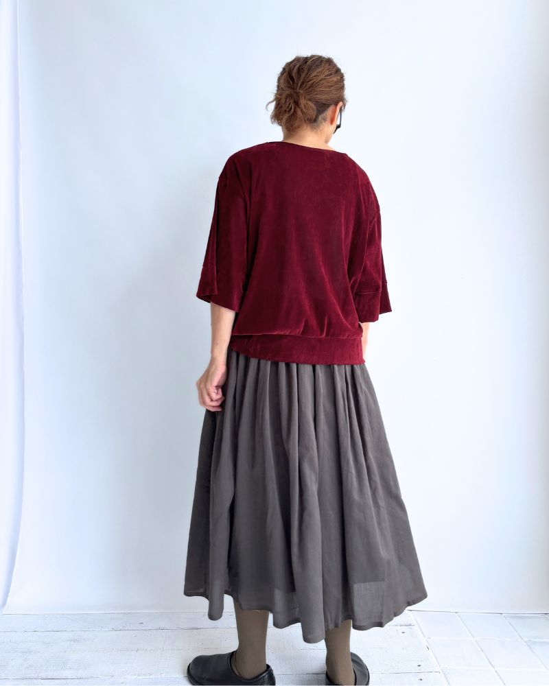 RAJASTHAN TUCK GATHERED SKIRT WITH LINING Gray