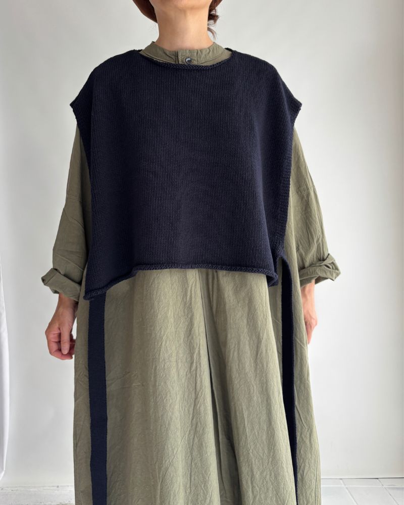 リボンニットベスト NavyBlack