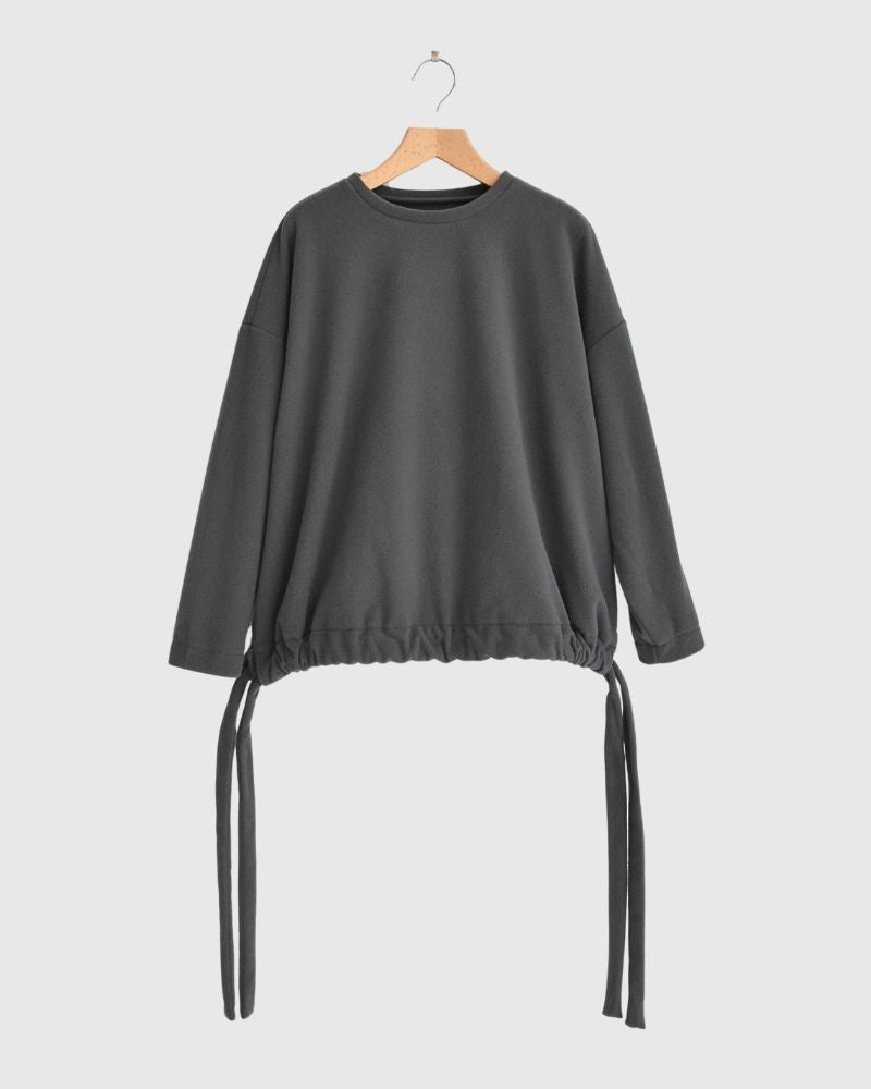 フリース ヘムリボンプルオーバー Gray