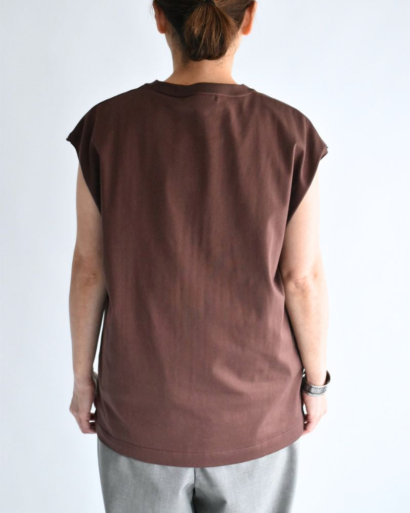 CALM フレンチスリーブTシャツ Brown
