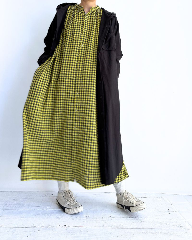 ギンガムチェック ドレス Yellow