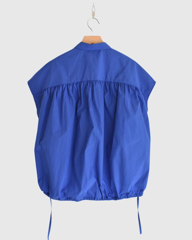 TENDER-W バックギャザーフレンチスリーブブラウス Blue