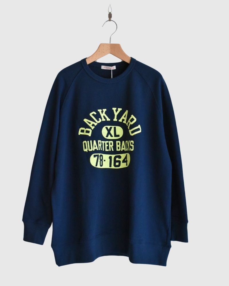 【sale】RAGLAN SLEEVE CREW NECK SWEAT BACKYARD BlueNavy