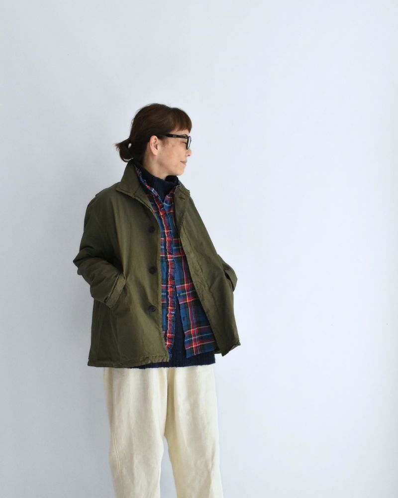 ガーメントダイショートコート Khaki