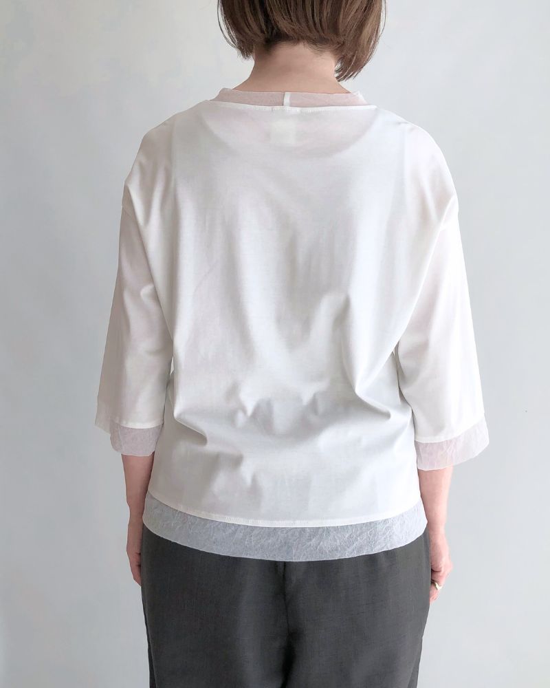 ANAIA SMOOTH/TULLE プルオーバー White