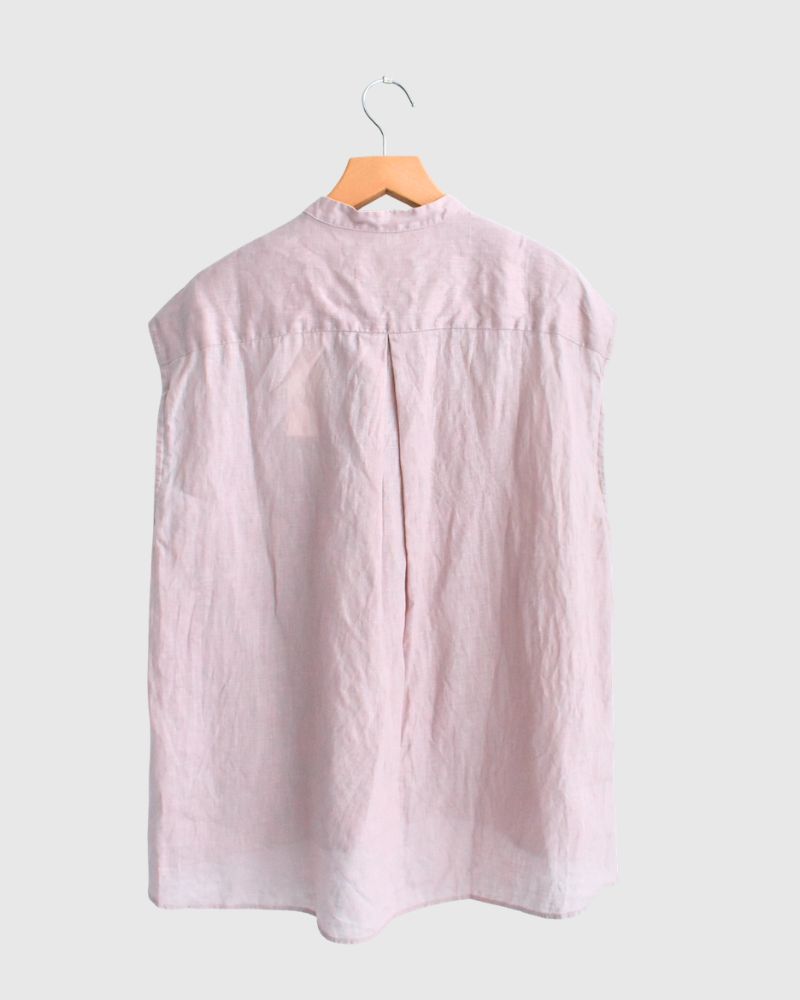 リネンフリル ノースリーブブラウス AshPink
