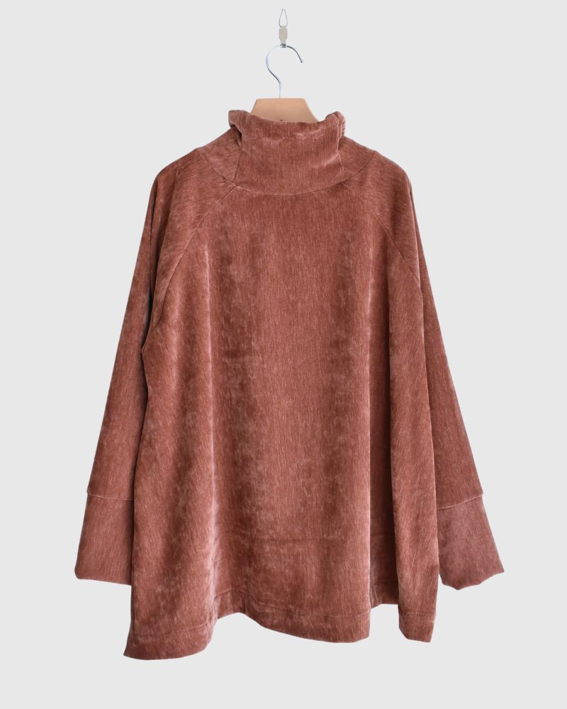 ハイネックフレアデザイントップス'BONI' Teracotta