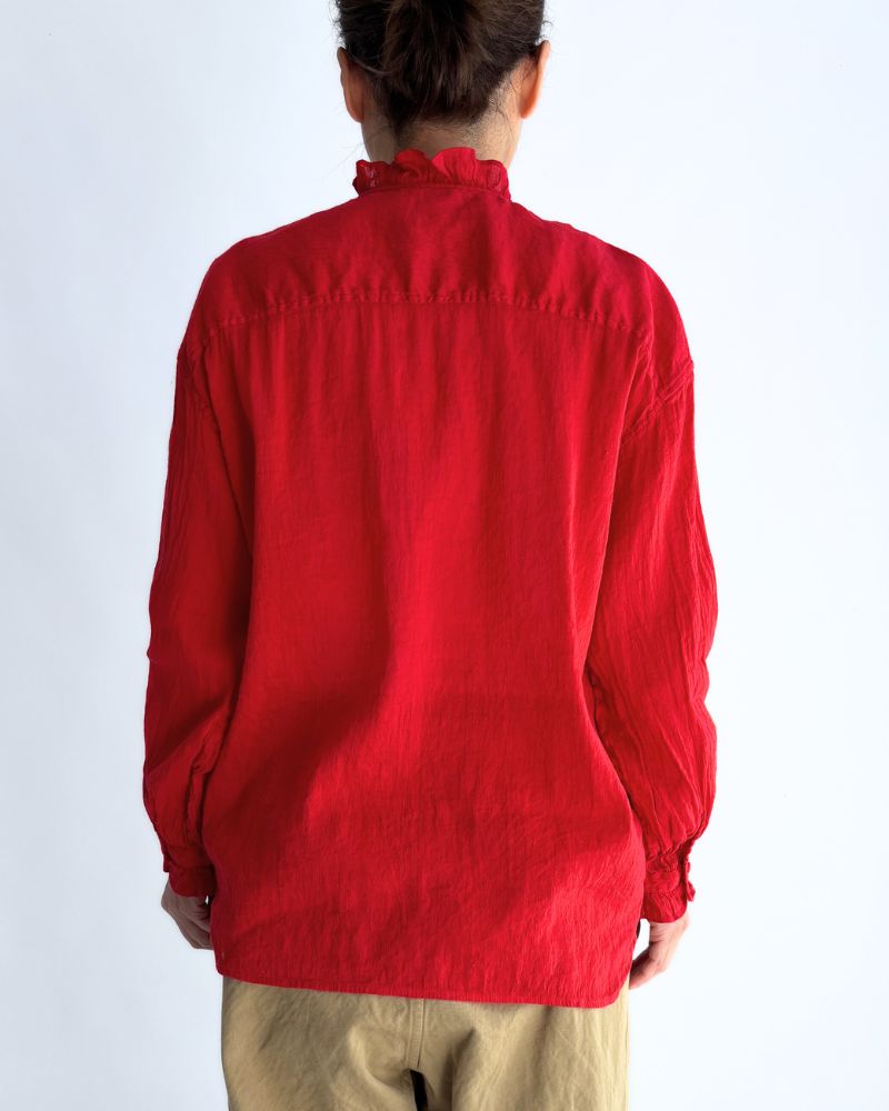 FRILL COLLAR SHIRTS DeepRed