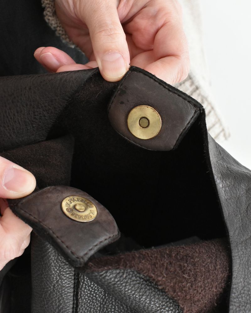 COW LEATHER ONE HANDLE BAG DarkBrown