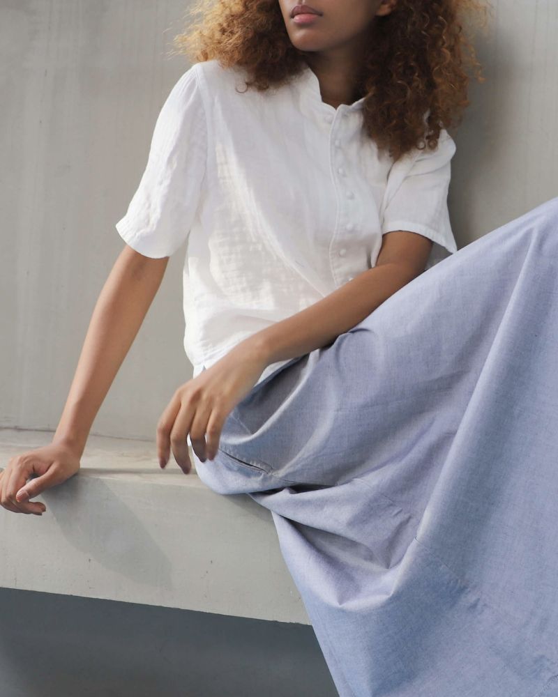 【予約】S/S 8T001 スタンドカラー半袖シャツ（3月）