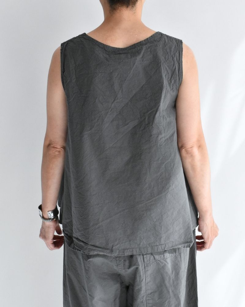 シュリンクノースリーブトップス Gray