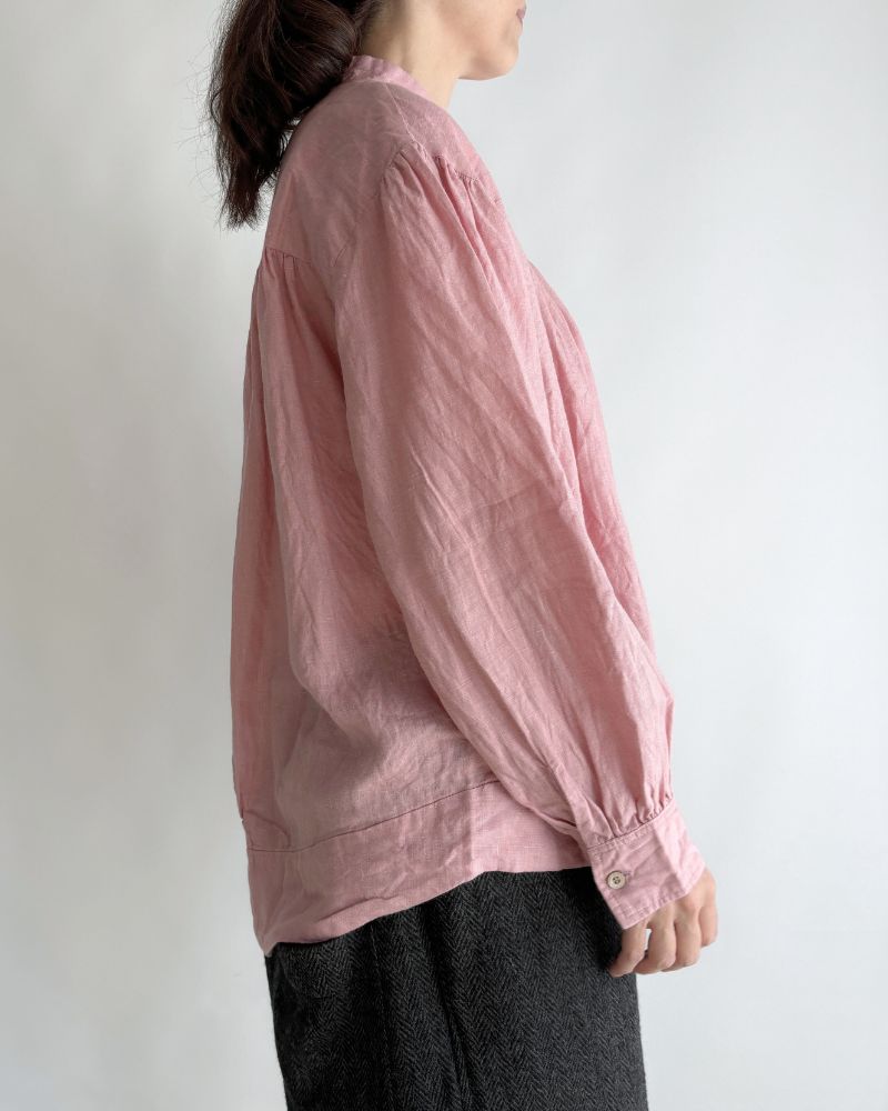 Linen Gather Shirt Pink