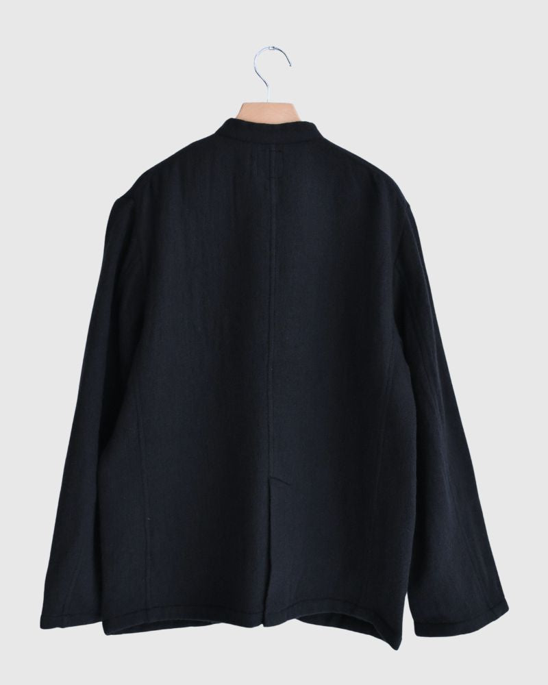 STAND COLLAR FLY FRONT JACKET Navy