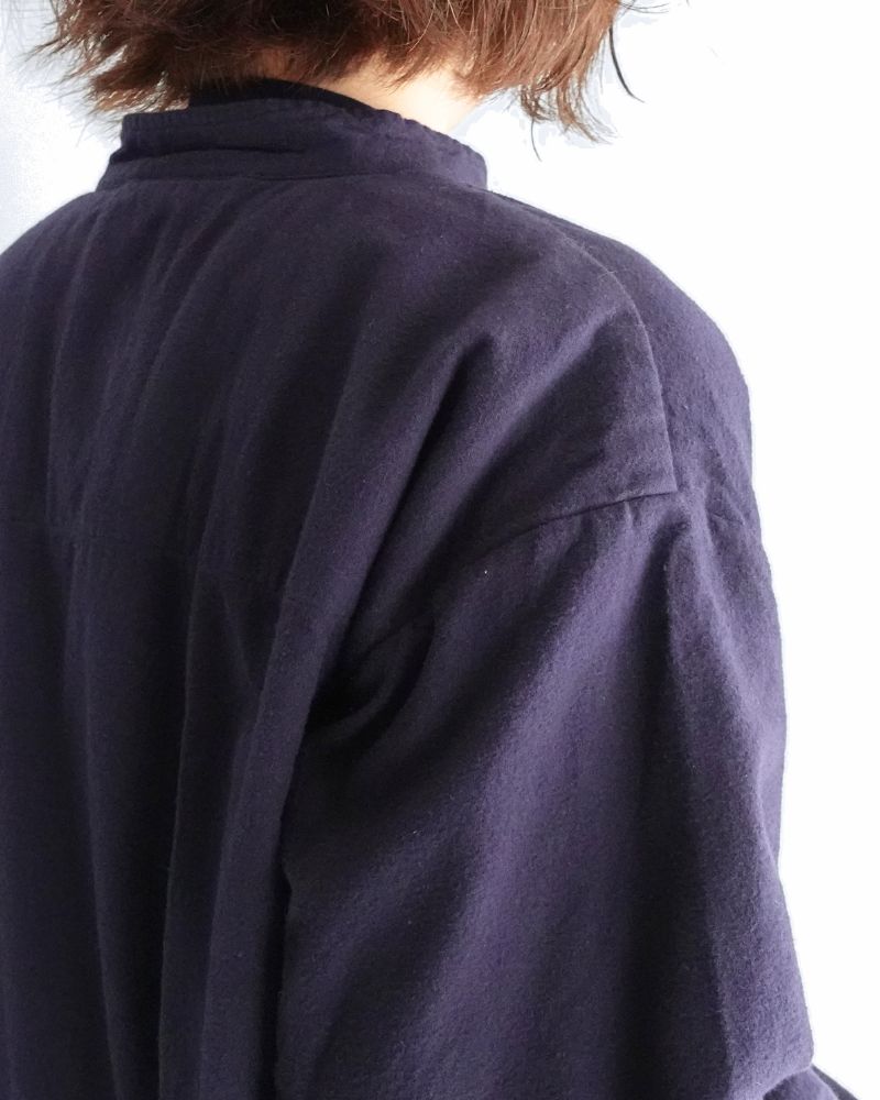 STAND COLLAR SHIRT Marine