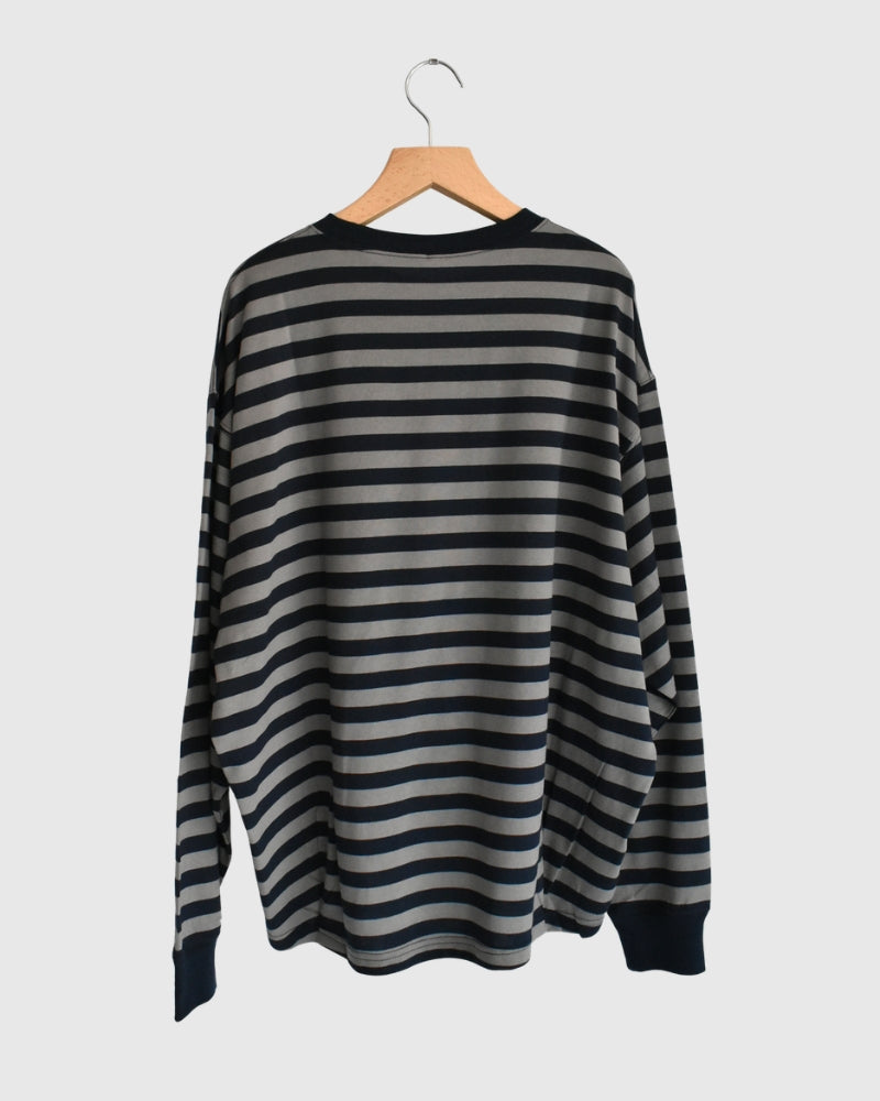タック コクーンTシャツ Gray/Navy Border
