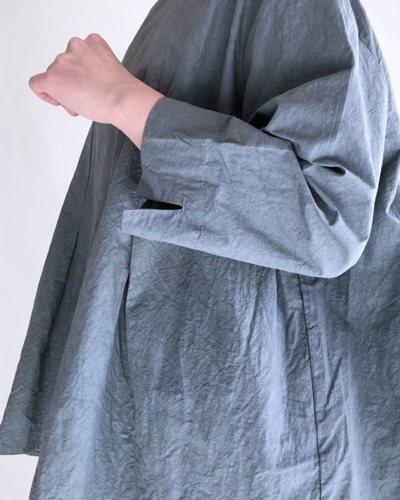タックブラウス GrayishBlue