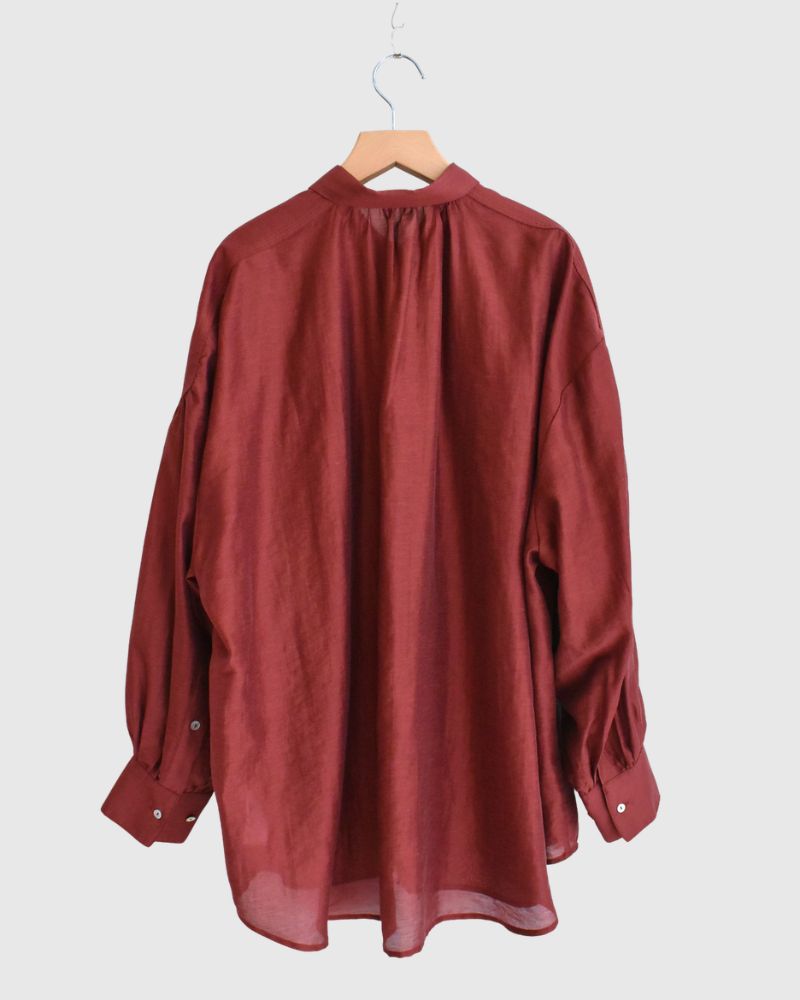 シアーボリュームブラウス RedBrown