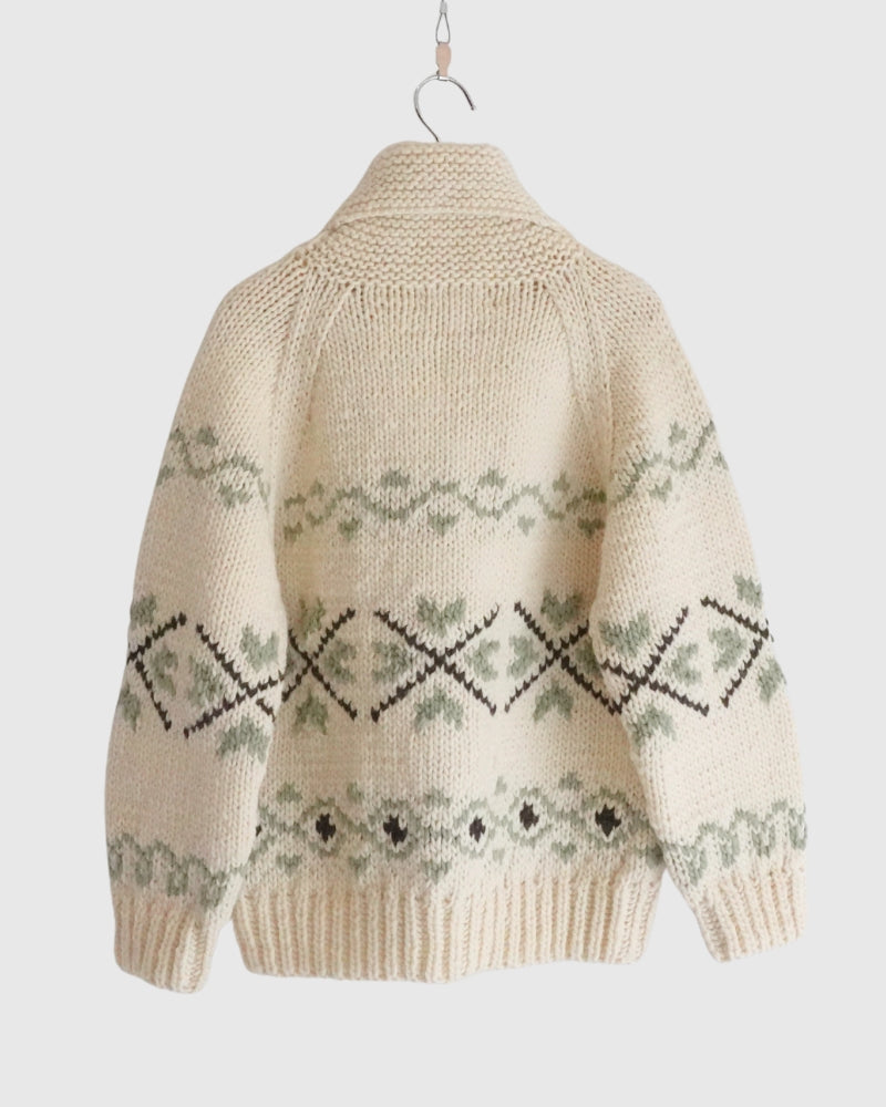 ペルー ハンドニット カーディガン White