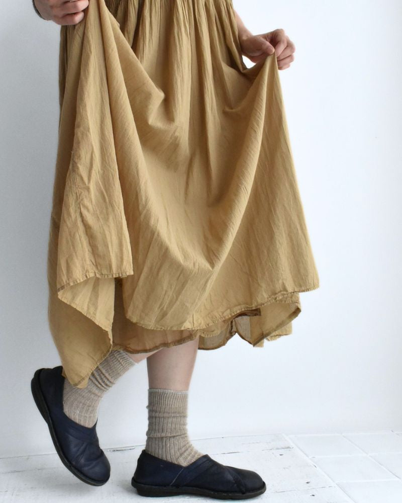 CREW-NECK F/SL DRESS WITH PINTUCK GreyKhaki
