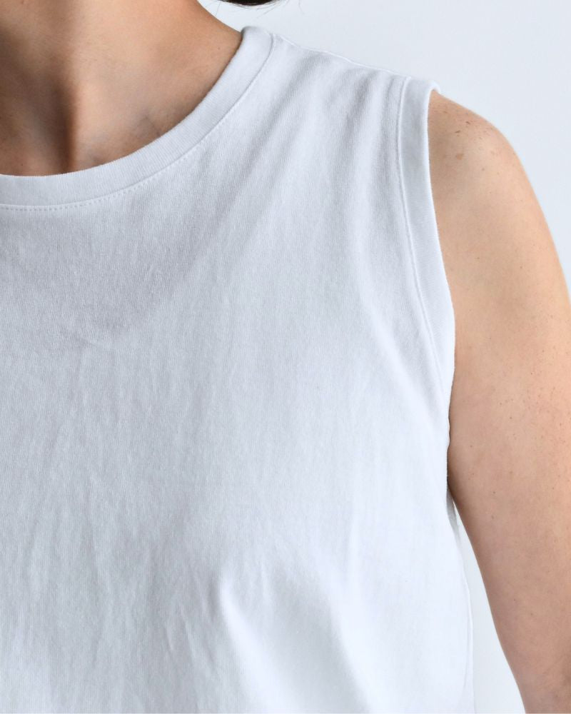 ノースリーブ ドロストTシャツ White