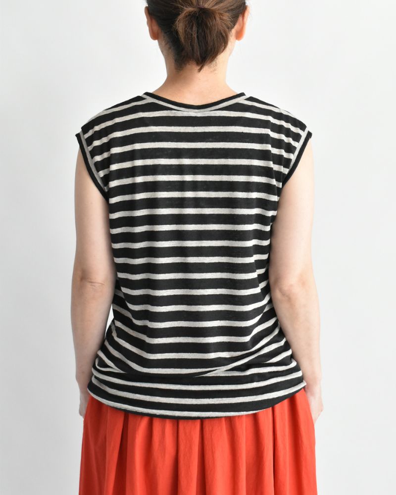 ボーダータンクトップ Black/Natural