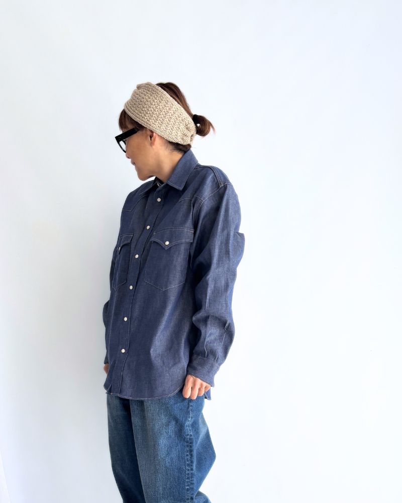 BRENDA-DENIM ウエスタンシャツ Blue