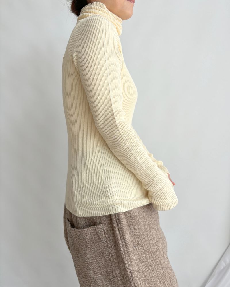 RIB JAPAN WHOLE GARMENT タートルネックプルオーバー Natural