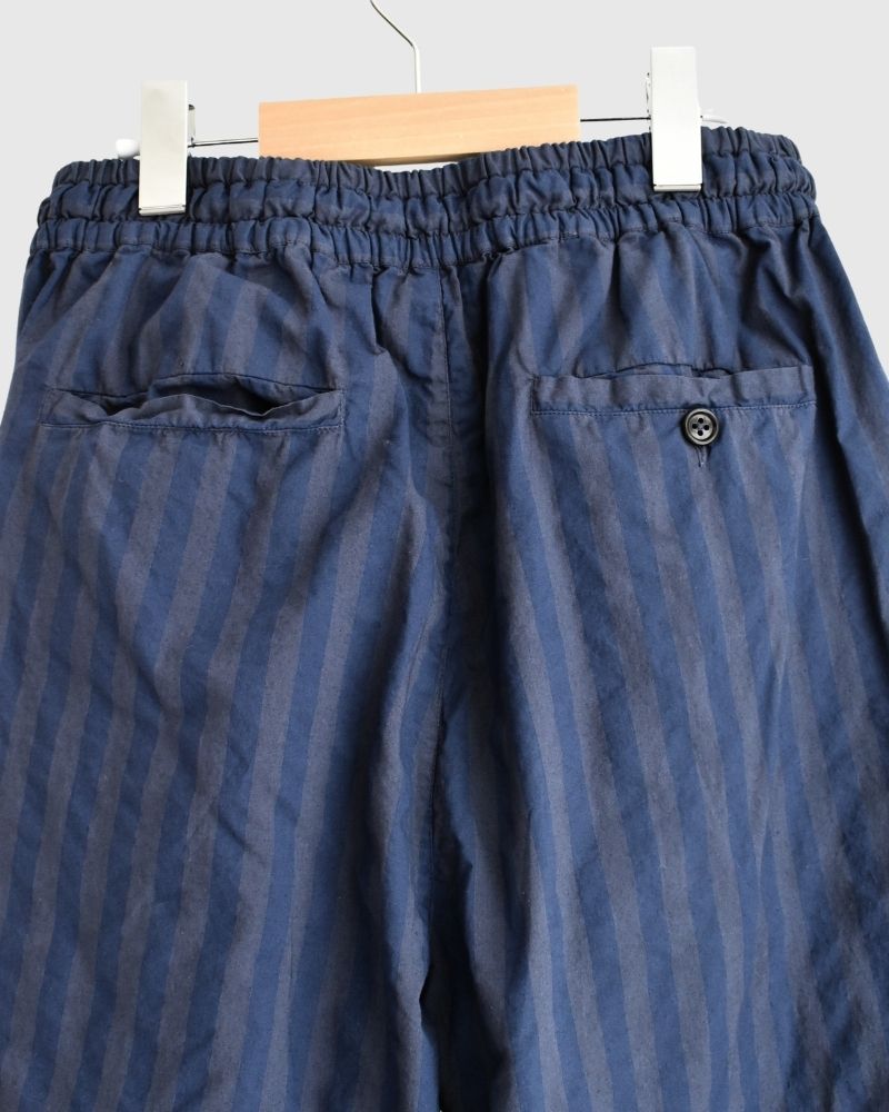 POPLIN WIDE STRIPE (OVERDYE) EASY PANTS PurpleNavy