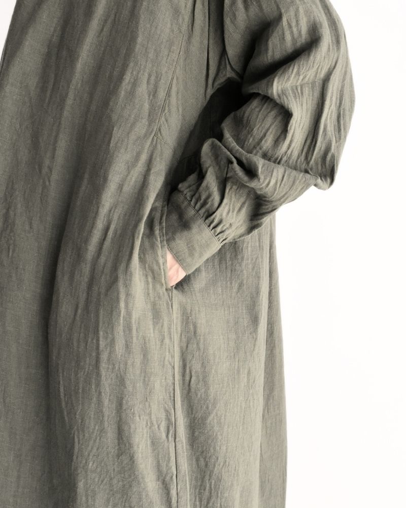 フレンチリネン ドレス Khaki