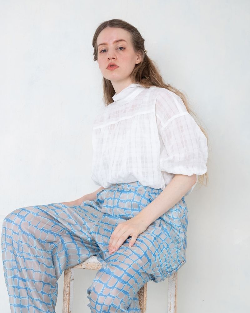 【予約】S/S TT187 前後で着れる シアチェックシャツ（4月）