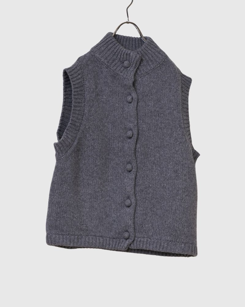 【予約】 F/W LA 526 バスケットウェーブボタンニットベスト（10月中旬 - 10月末）